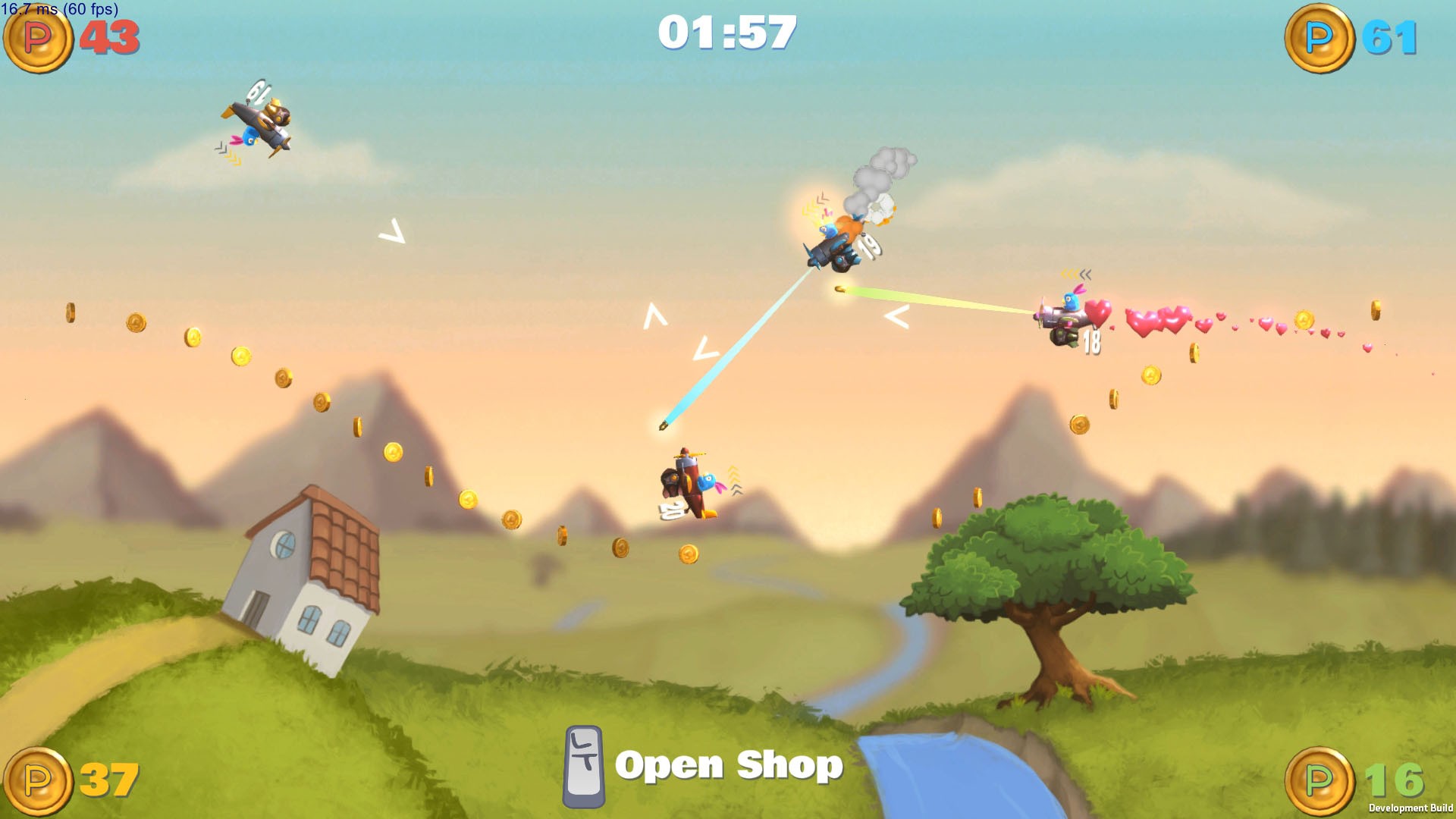 Screenshot of: The Prabbits: Happy Dogfights!